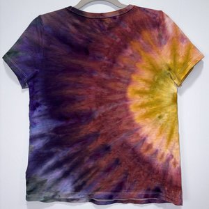 XS Petite Ladies V-Neck T-Shirt, Sunset Rainbow Splash