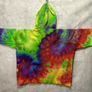 XXXL Tall Beach Knit Hoodie, Rainbow Swirl