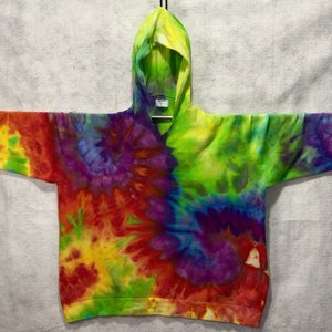 XXXL Tall Beach Knit Hoodie, Rainbow Swirl