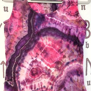 Medium Ladies Tank Top, Pink Geode