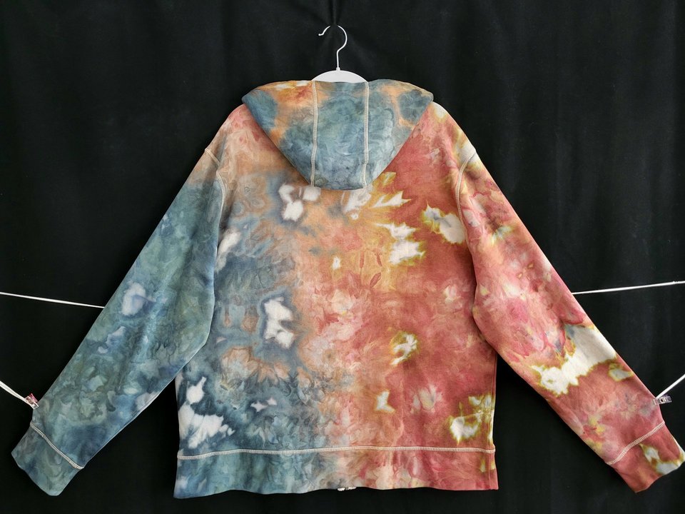 XL French Terry Zip-Up Hoodie, Weathered Watercolor