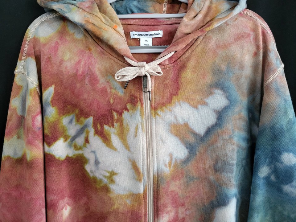 XL French Terry Zip-Up Hoodie, Weathered Watercolor