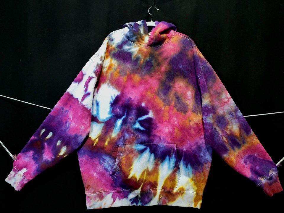 XXL Tall Hoodie, Funky Magenta Watercolor