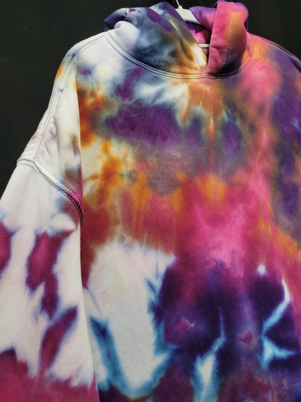 XXL Tall Hoodie, Funky Magenta Watercolor