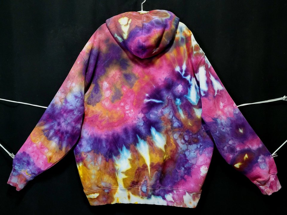 XXL Tall Hoodie, Funky Magenta Watercolor