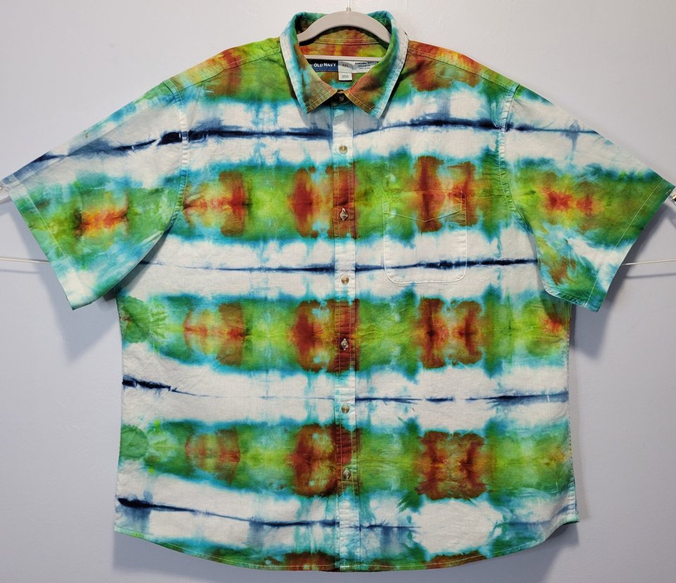 XXL Linen Shirt, Tropical Reflections