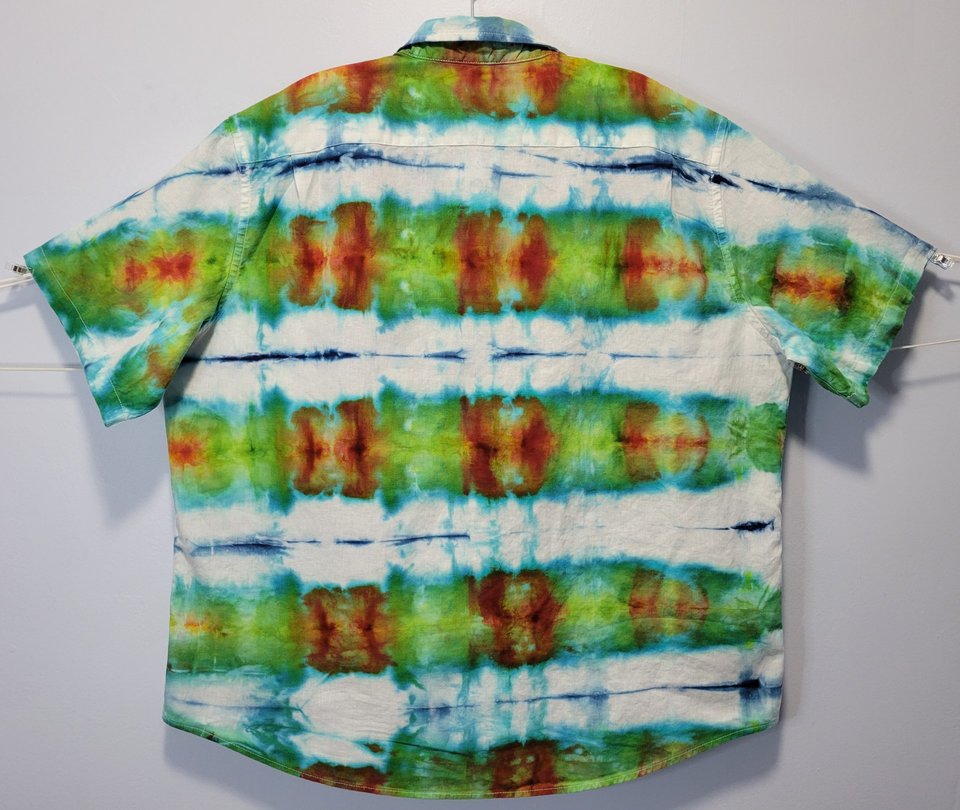 XXL Linen Shirt, Tropical Reflections