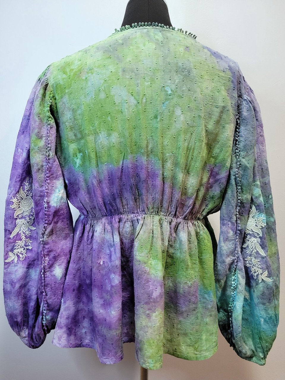 Size 16-18 Cotton Blouse, Watercolor Garden
