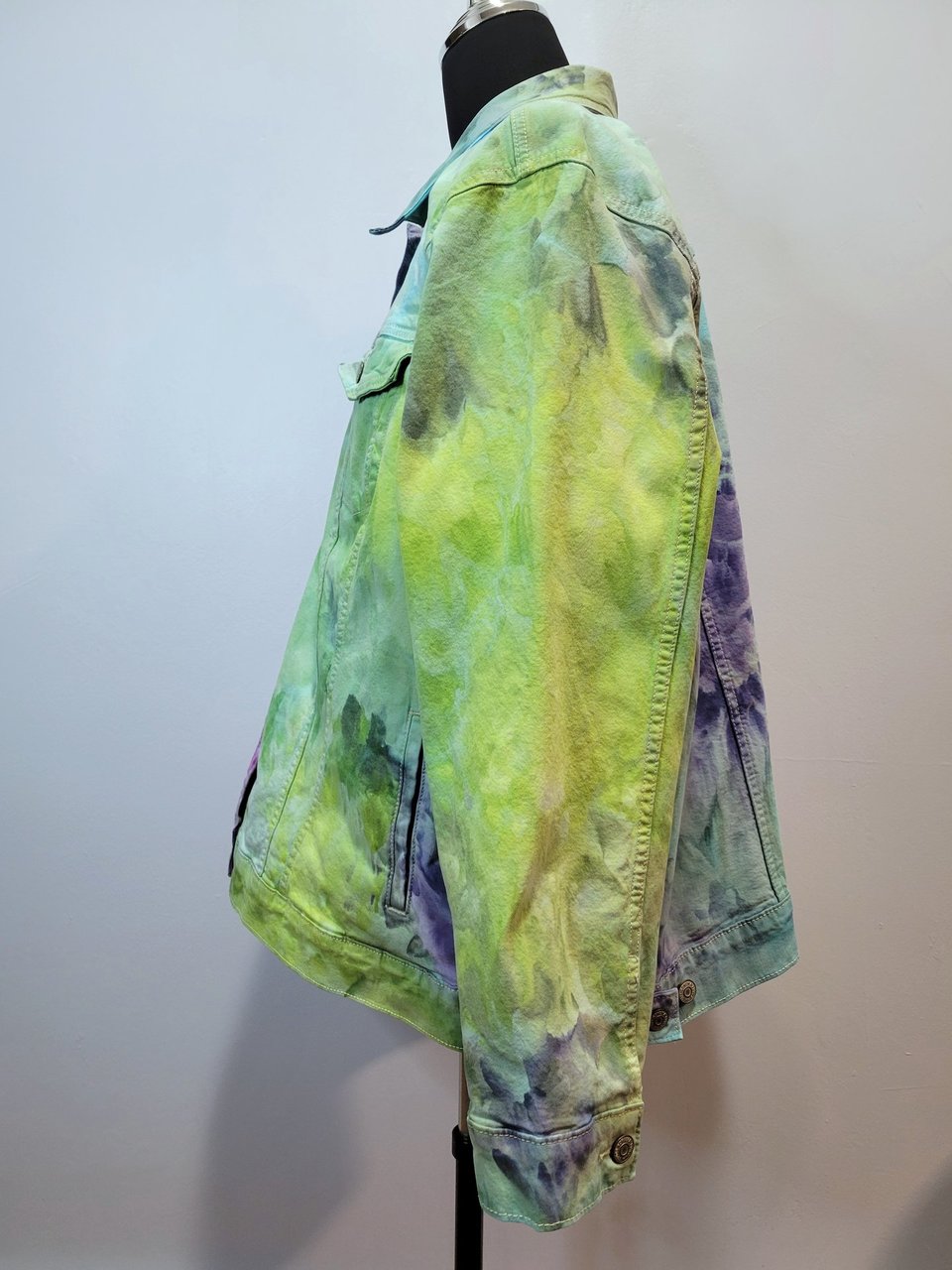 3X/4X Denim Jacket, Garden Watercolor