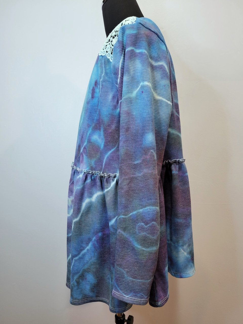 1X, Waffle Weave Shirt, Peacock Geode