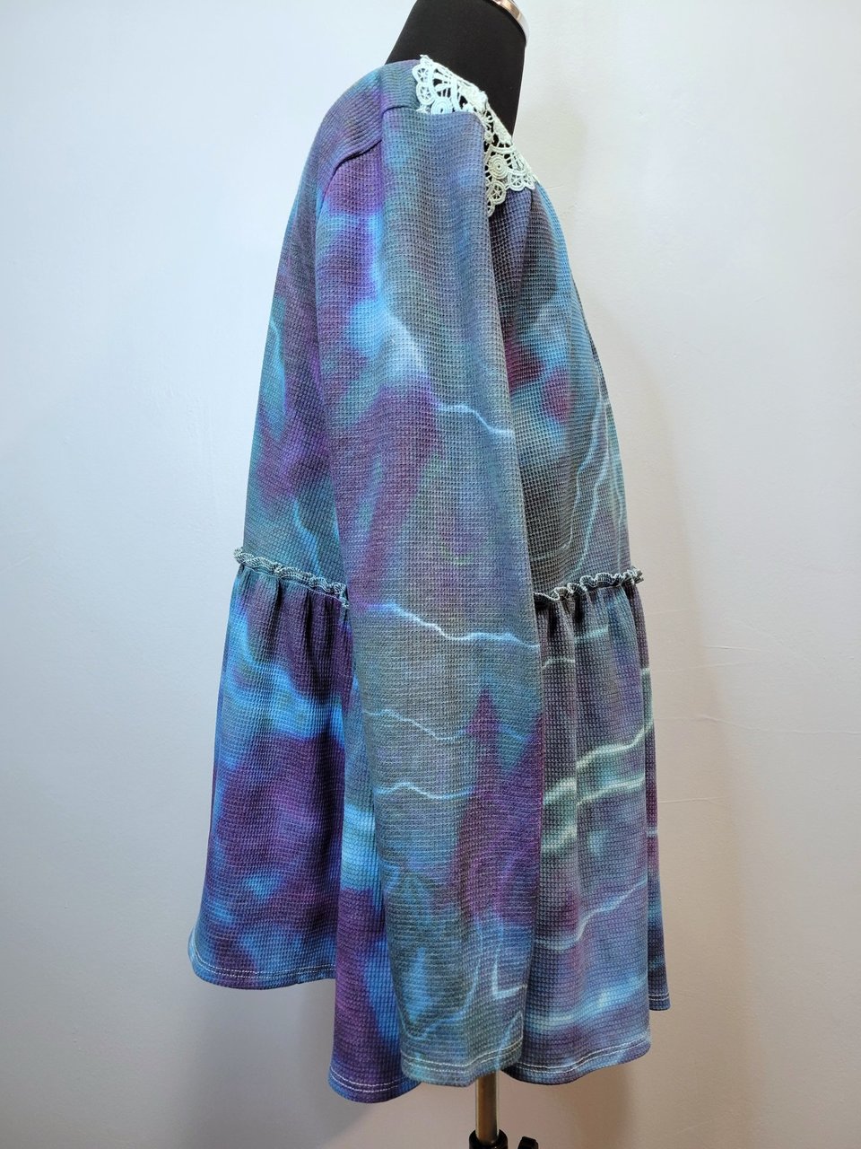 1X, Waffle Weave Shirt, Peacock Geode