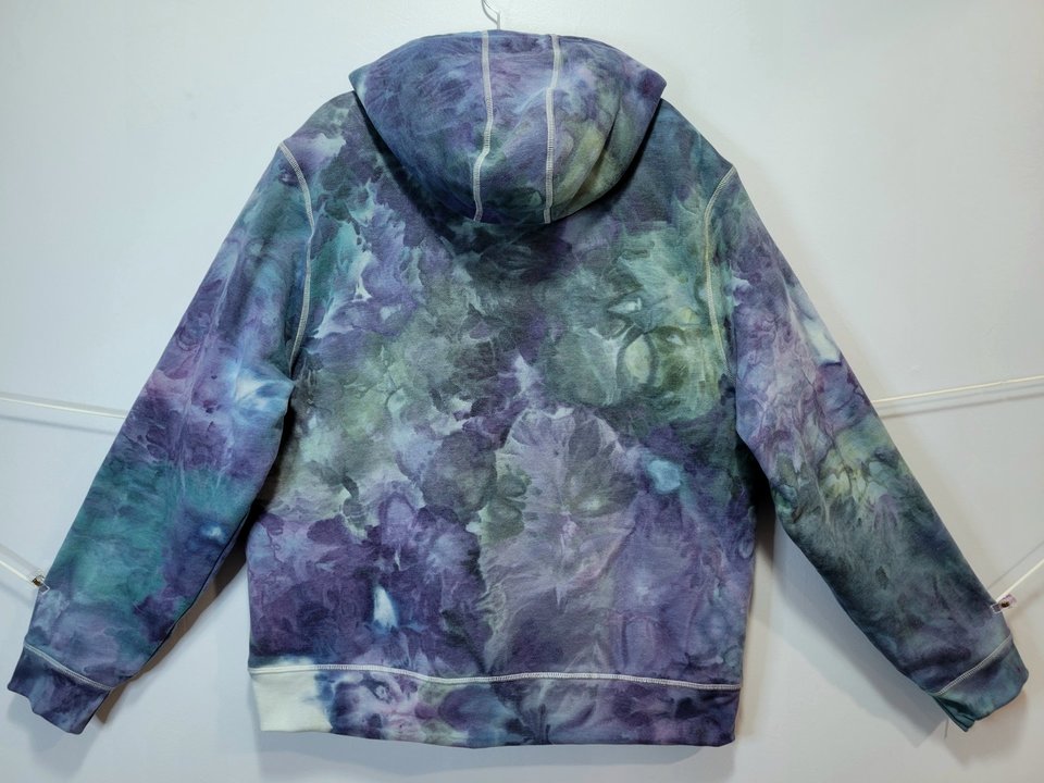 XL Sherpa Lined Hoodie, Cool Watercolor