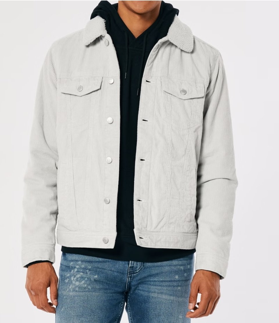 XXL Sherpa Lined Courderoy Jacket, Plum & Teal