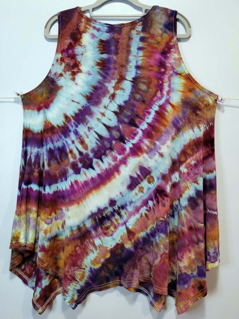 2X Tunic Tank Hanky Hem, Petrified Wood