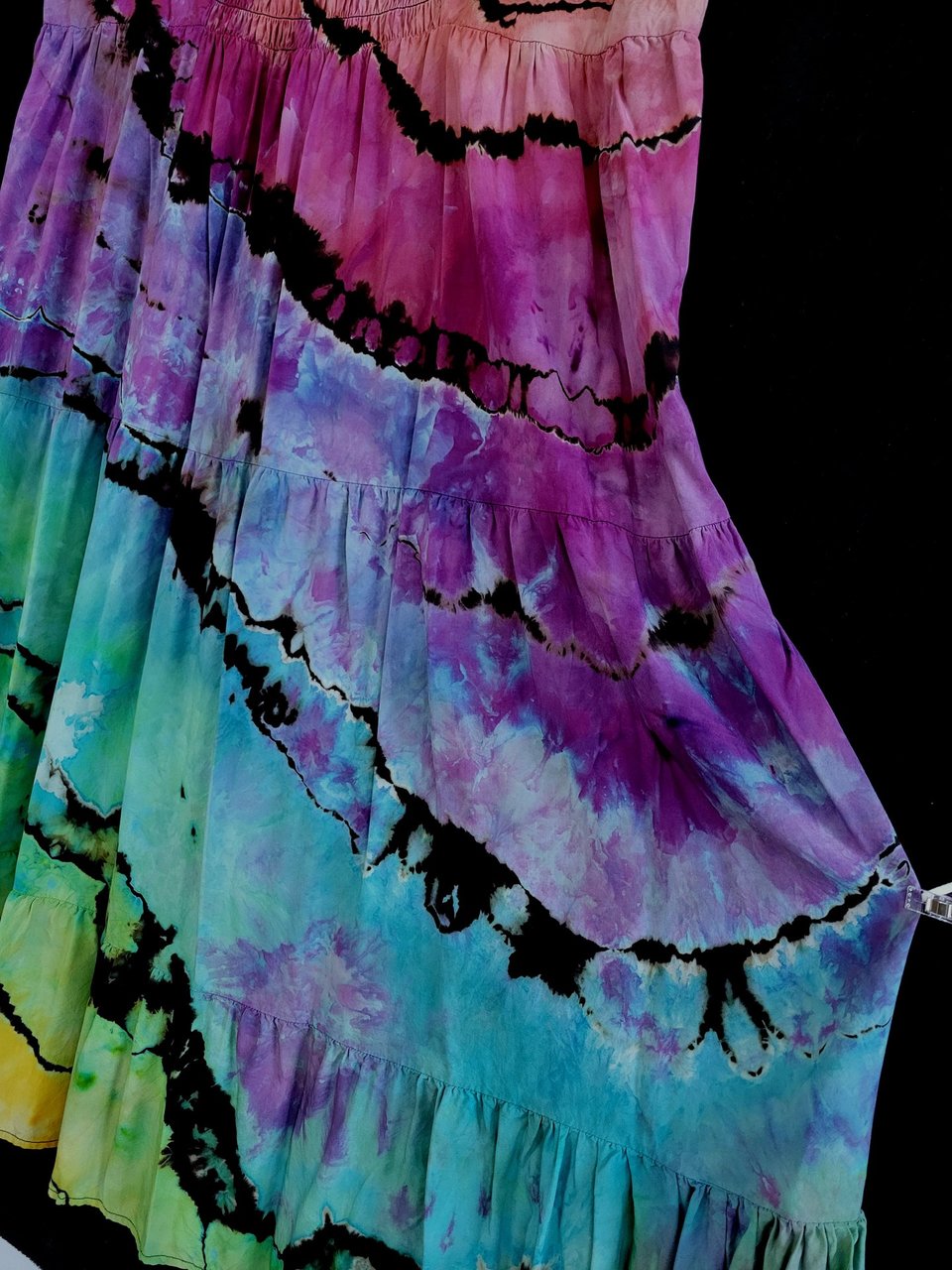 XXL Flutter Sleeve Dress, Rainbow Geode