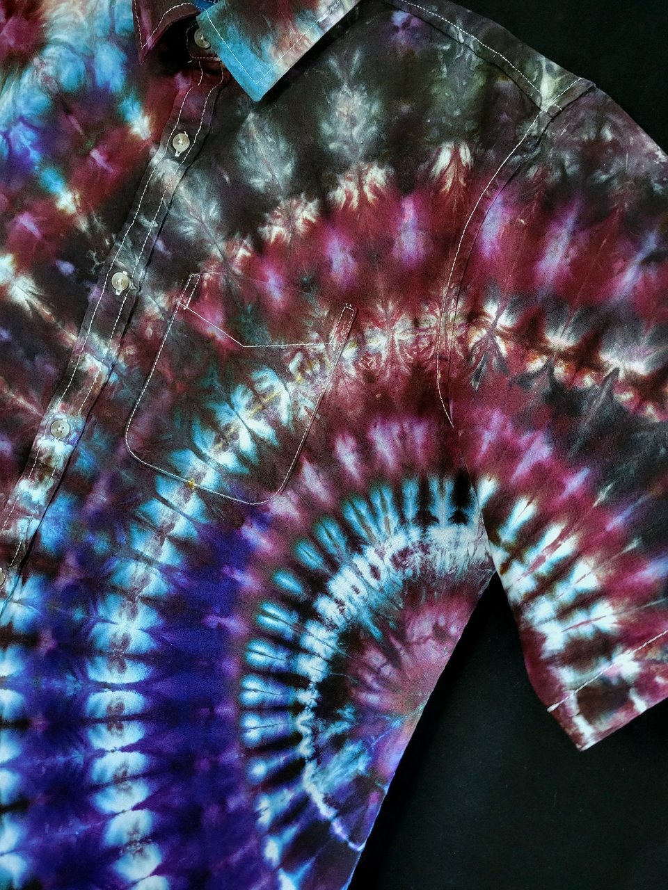 L Tall Linen Shirt, Cosmic Storm Ripple