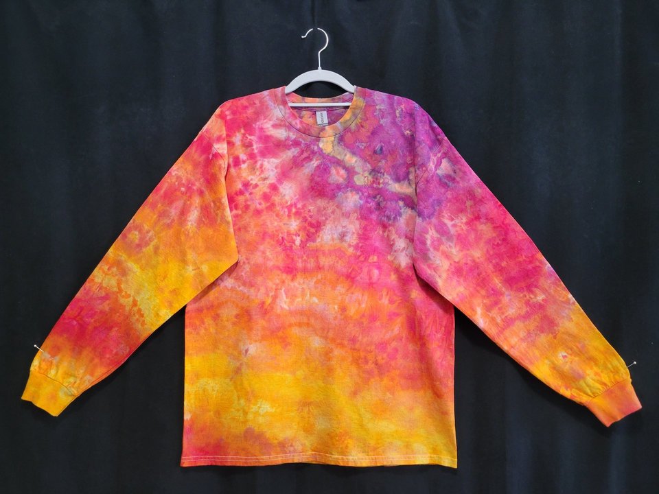 L Long Sleeve T-shirt, Fiery Geode