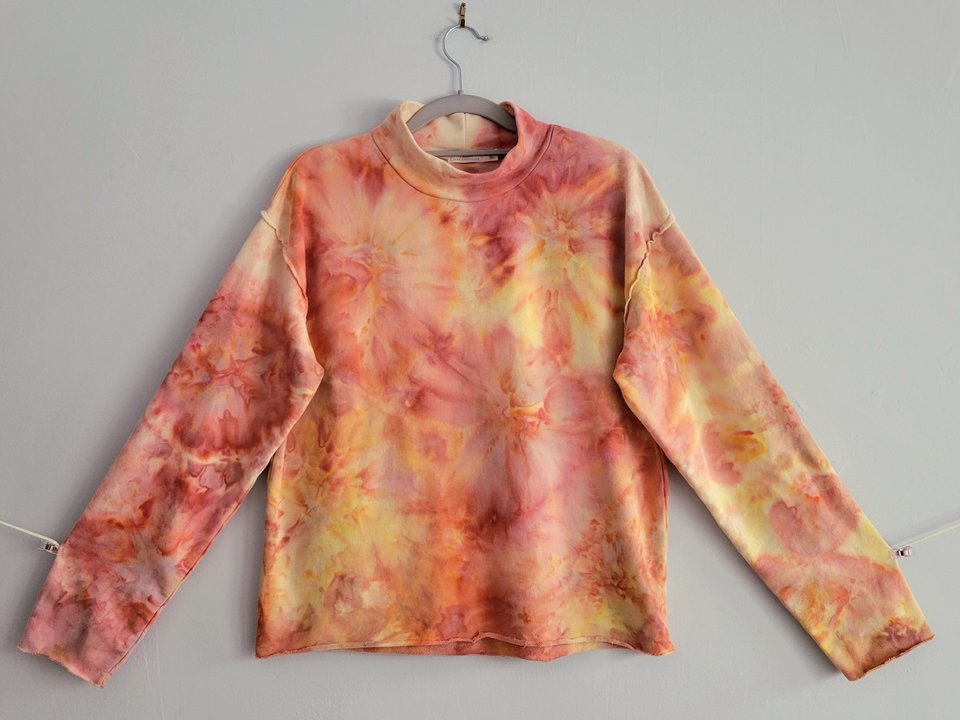 L/XL Mock Neck French Terry, Peachy Keen