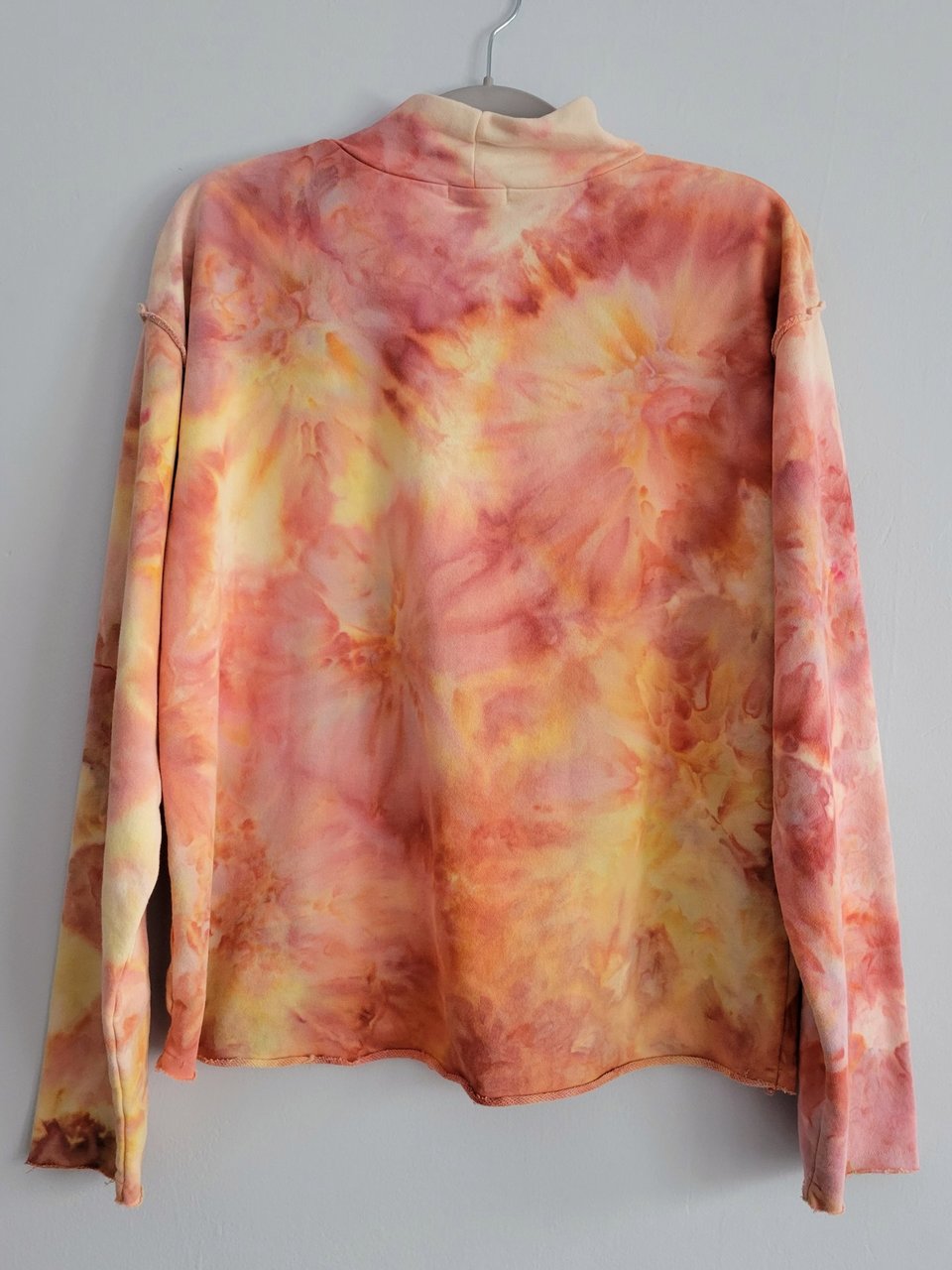 L/XL Mock Neck French Terry, Peachy Keen
