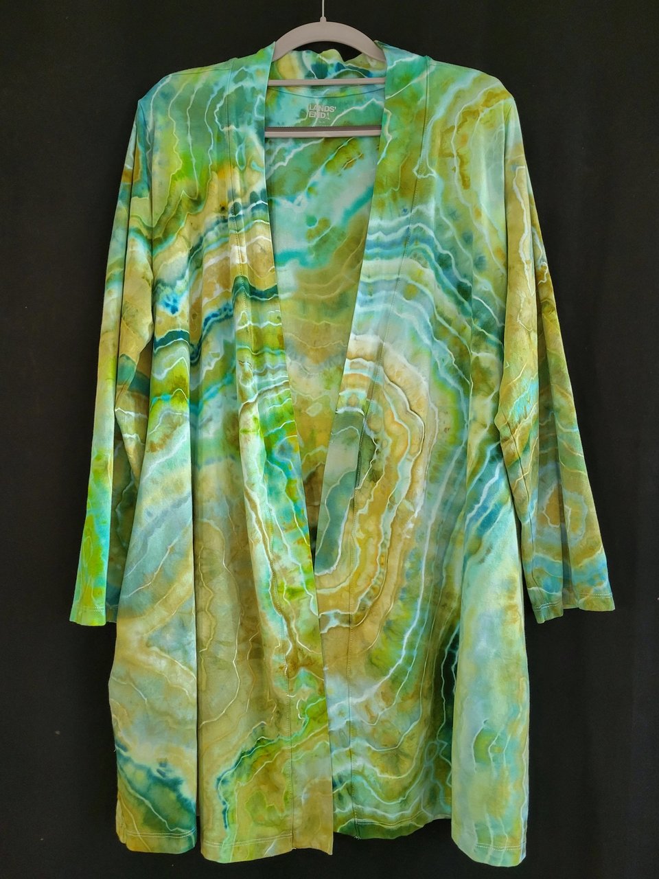 S/M Wrap Cardigan Robe, Wasabi Spice Geode