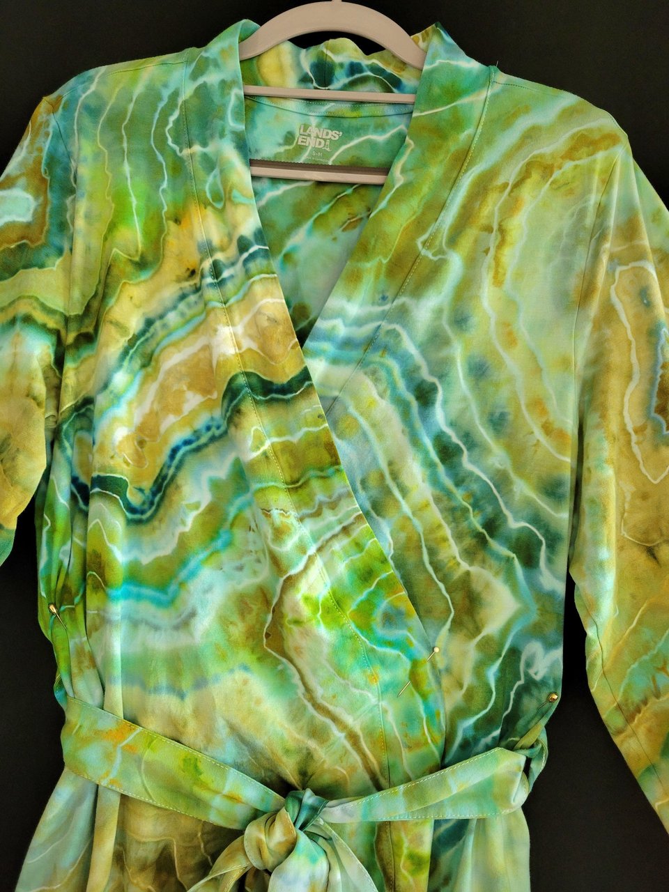 S/M Wrap Cardigan Robe, Wasabi Spice Geode