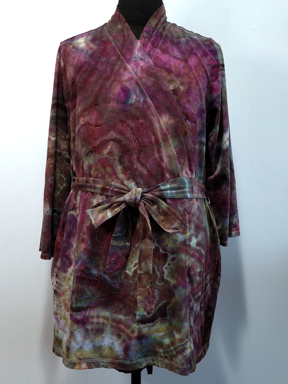 1x/2x Cardigan Robe, Plum Geode