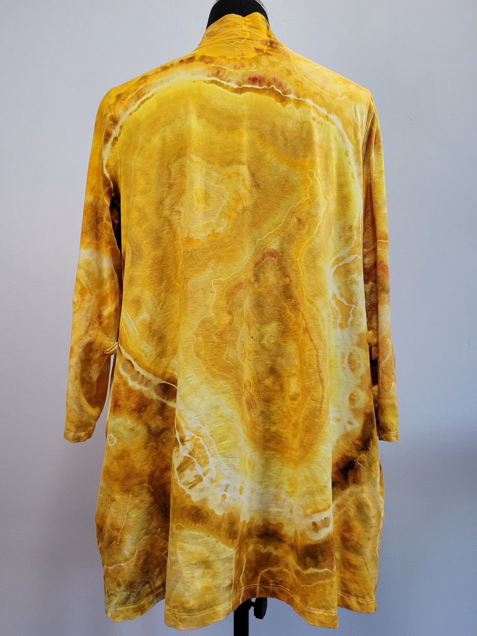 1x/2x Wrap Cardigan Short Robe, Yellow Jasper