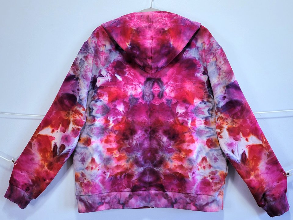XL Zip-Up Bamboo Hoodie, Fuchsia Fire