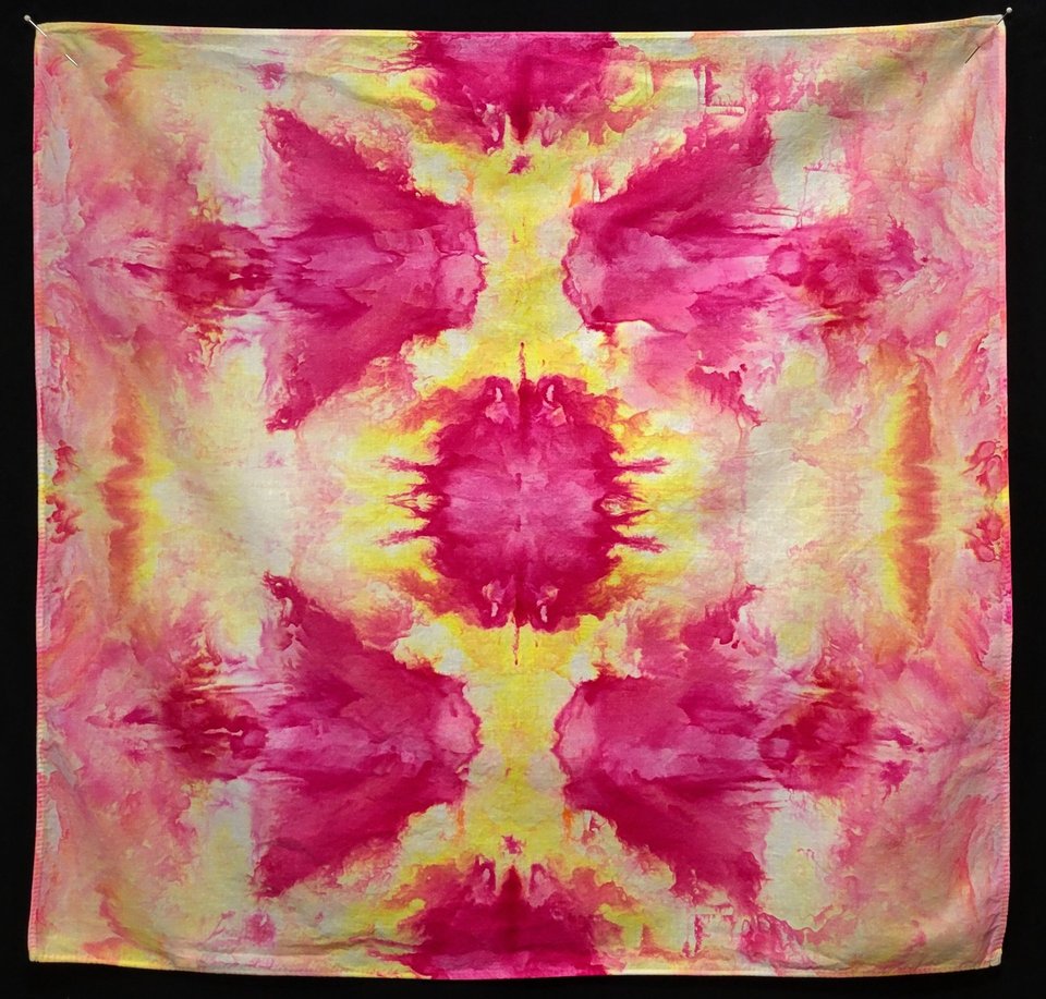 Bandana, 26", Pink & Yellow 