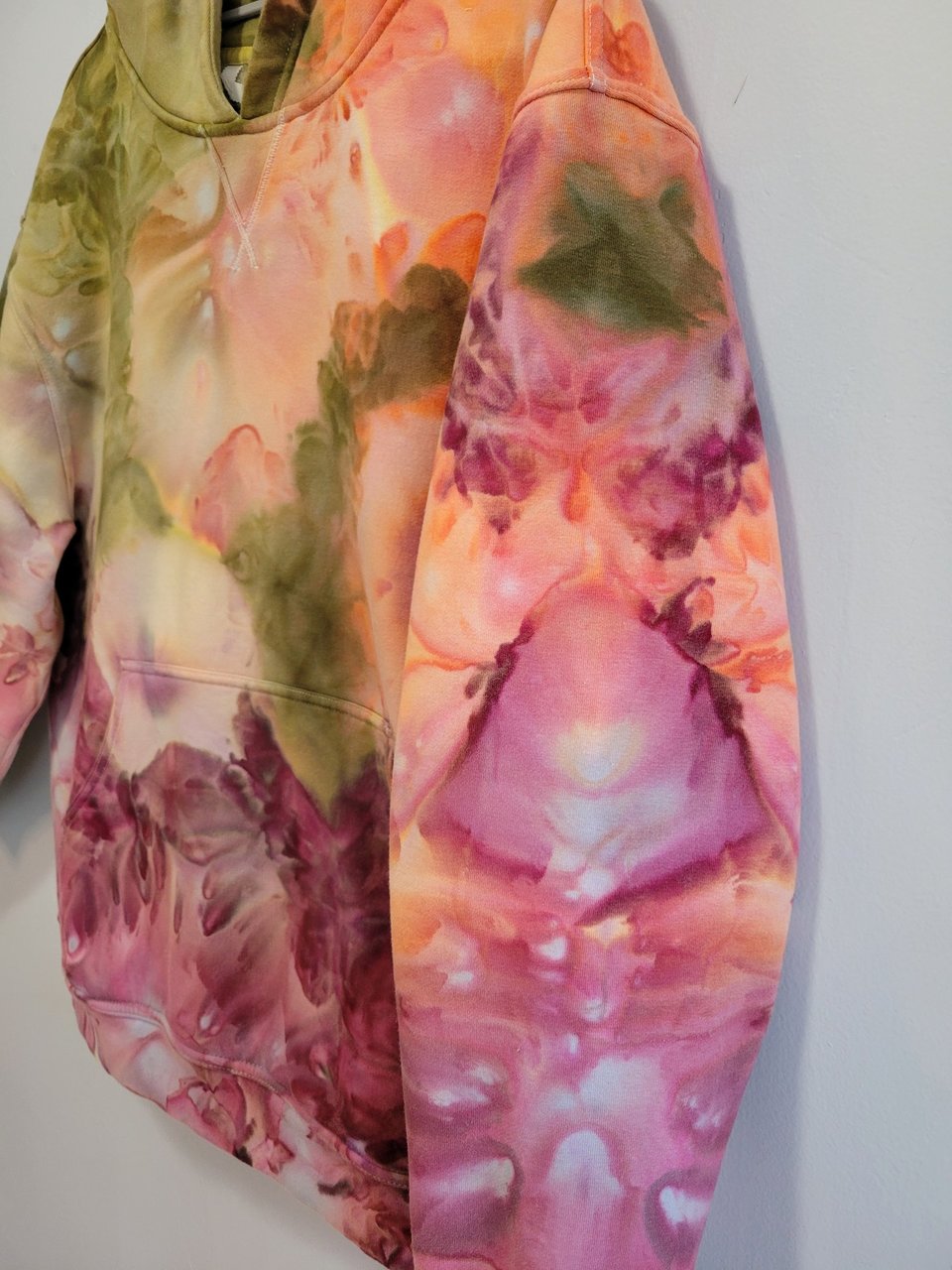 XL Women's Hoodie, Peachy Plum Watercolor