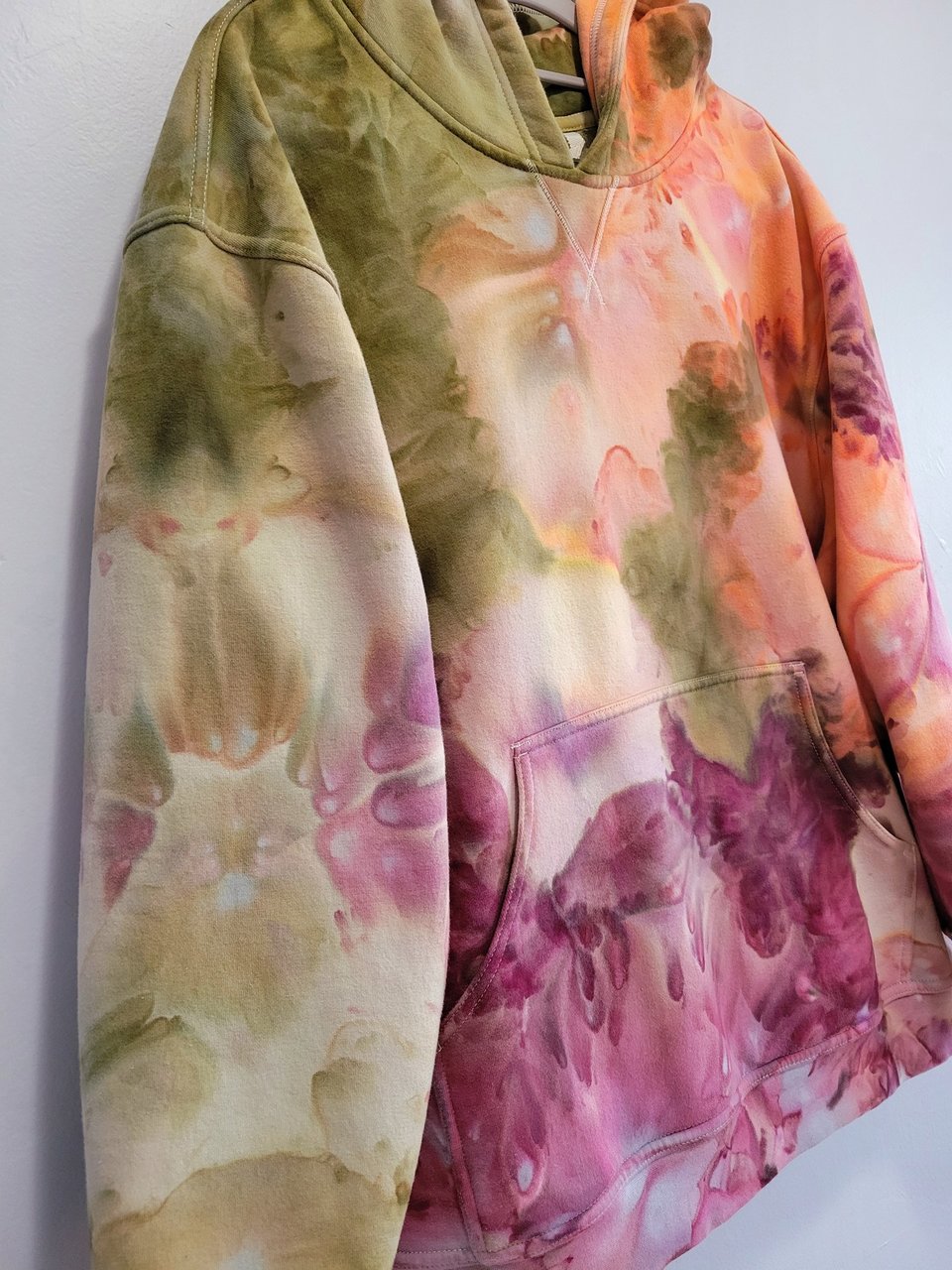 XL Women's Hoodie, Peachy Plum Watercolor