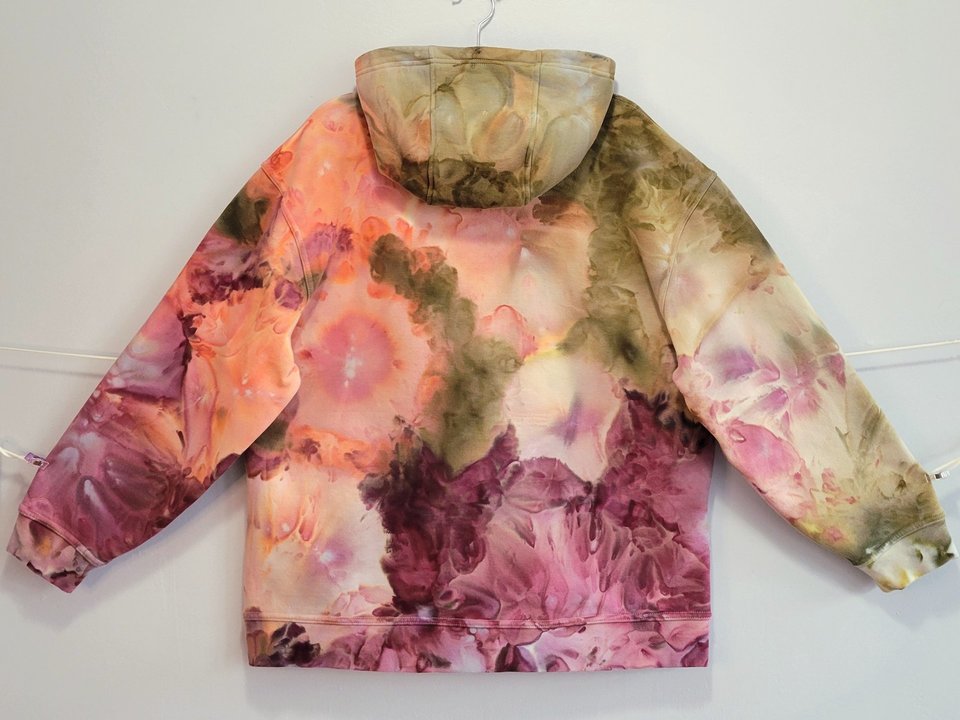 XL Women's Hoodie, Peachy Plum Watercolor