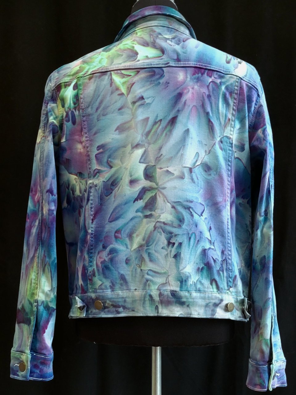 L Denim Jacket, Iris Watercolor