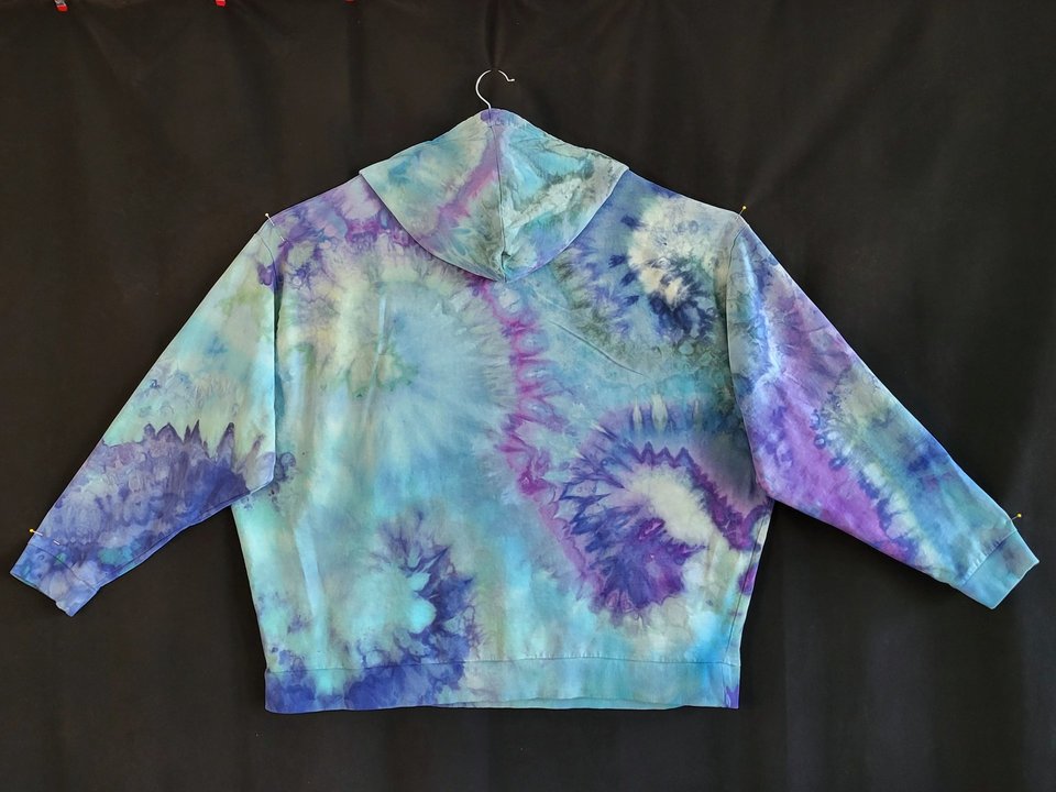 4X French Terry Hoodie, Violet Waves