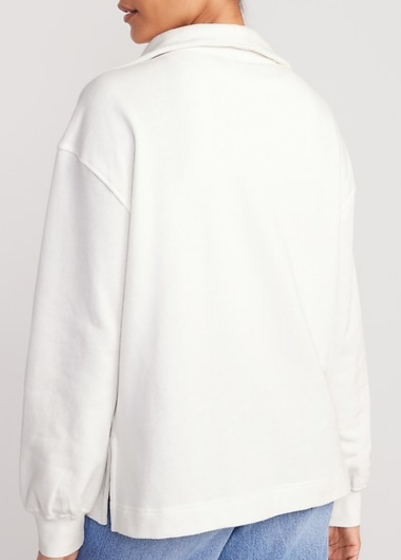 XXL Petite Half Zip Pullover, Hydrangeas