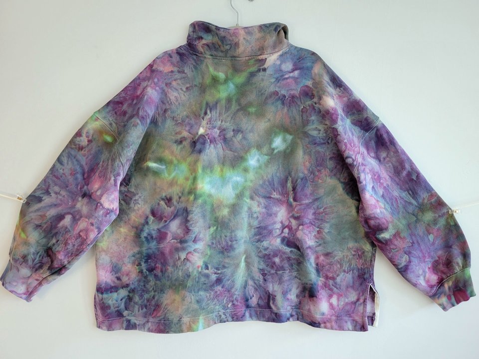 XXL Petite Half Zip Pullover, Hydrangeas