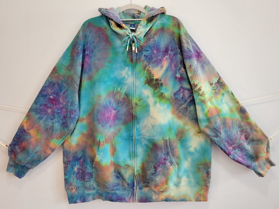 XL Tall Zip Up Hoodie, Mind Bending Clouds
