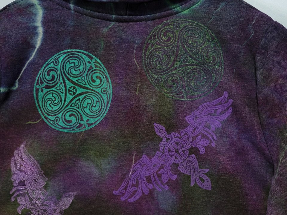 1X/2X Sherpa Lined Cardigan, Celtic Ravens