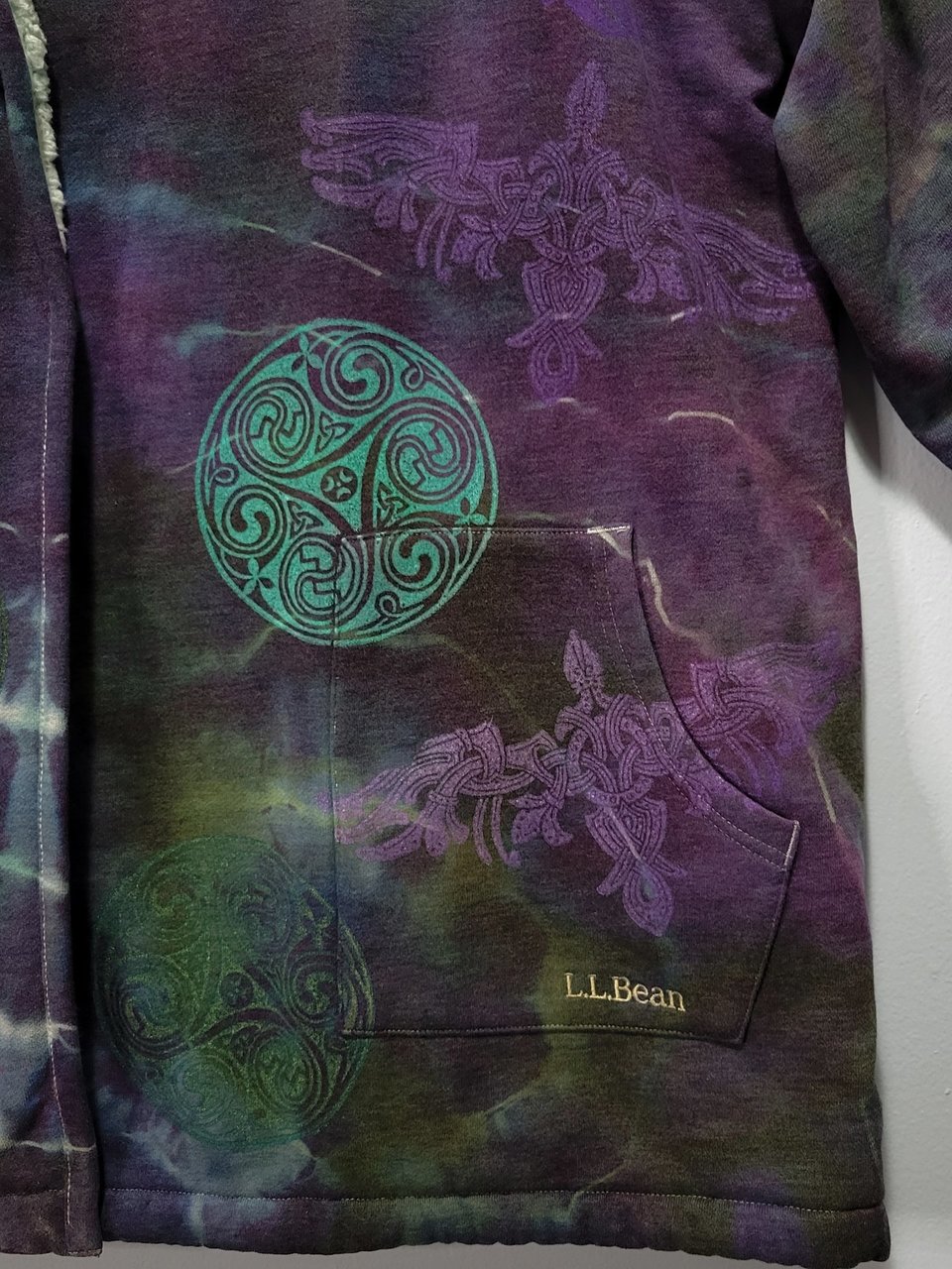 1X/2X Sherpa Lined Cardigan, Celtic Ravens