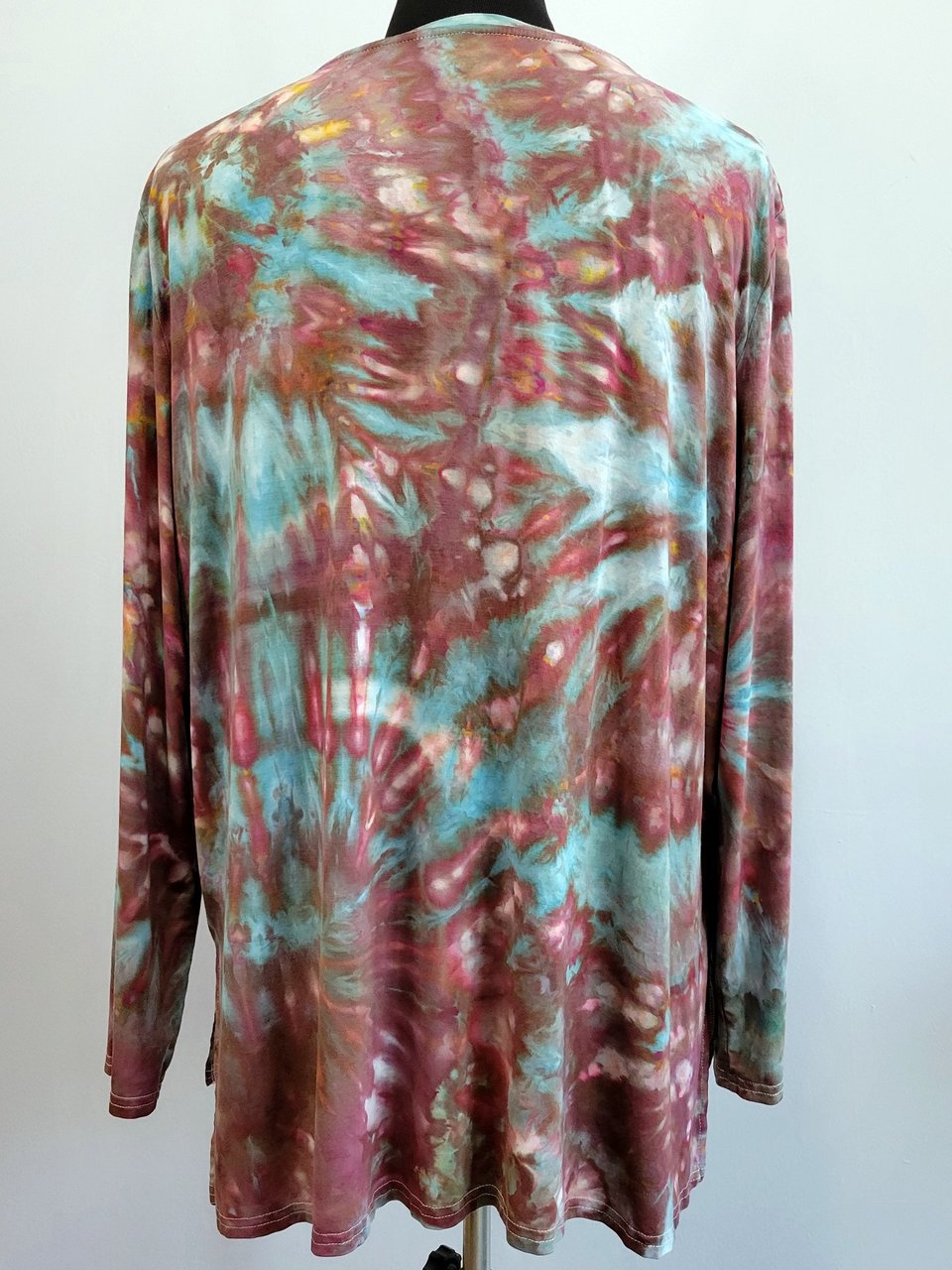 2X Rayon Tunic Long Sleeve, Stormy Sky Swirl