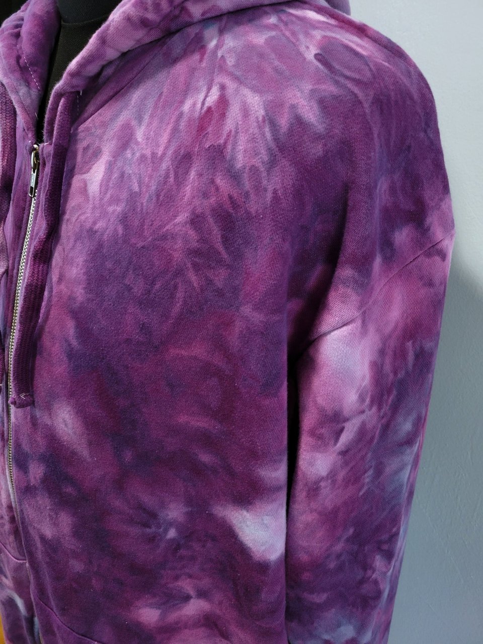 3XL/2XL Zip-Up Hoodie, Elderberry Watercolor