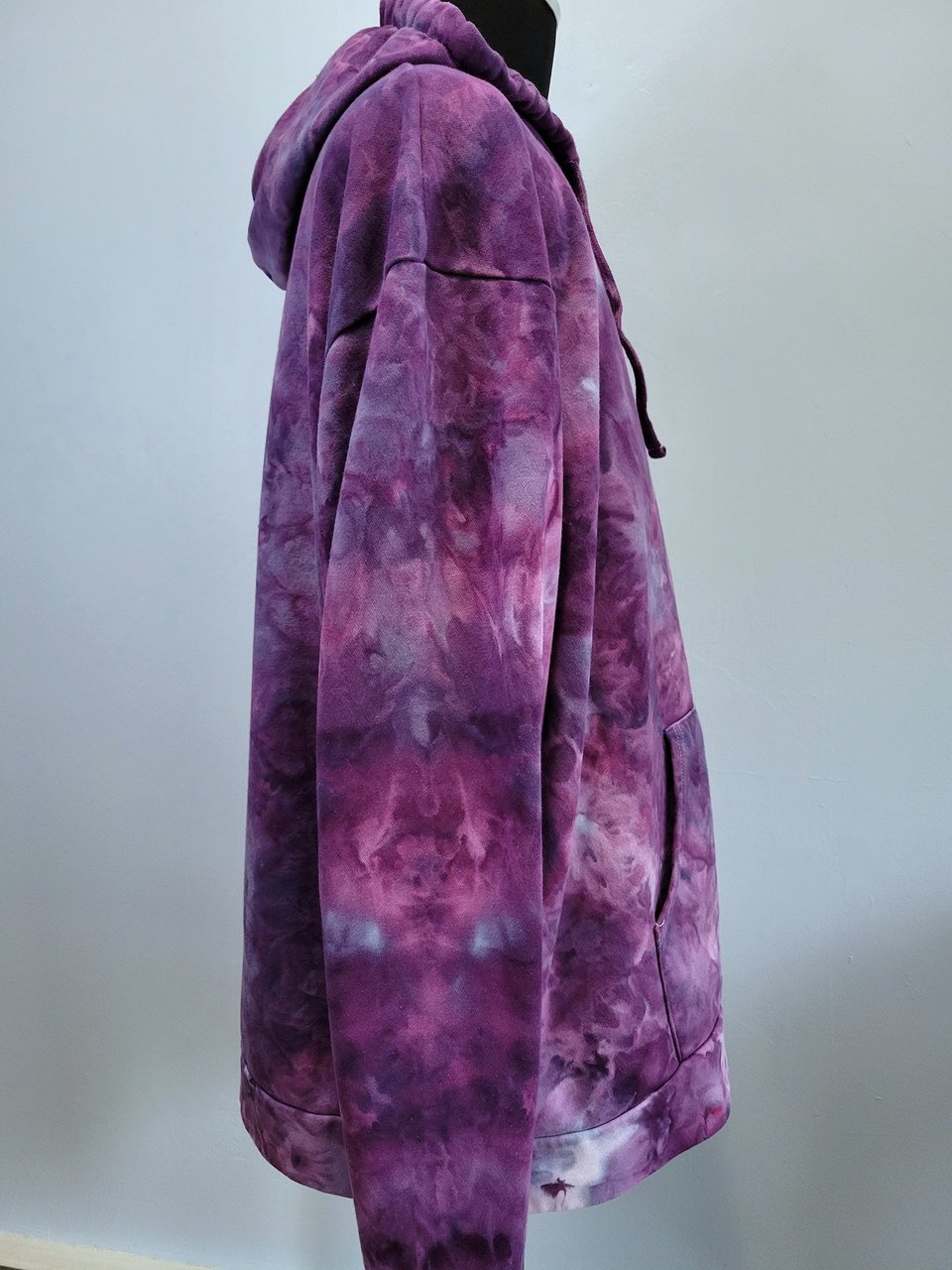 3XL/2XL Zip-Up Hoodie, Elderberry Watercolor