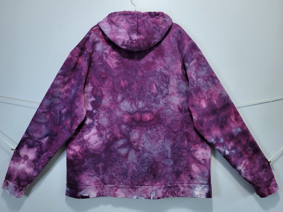 3XL/2XL Zip-Up Hoodie, Elderberry Watercolor