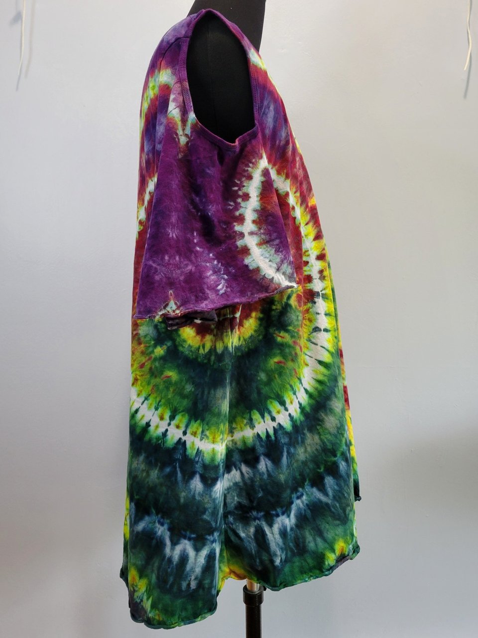 3XL Cold Shoulder Swing Tunic, PolyChrome Ripple