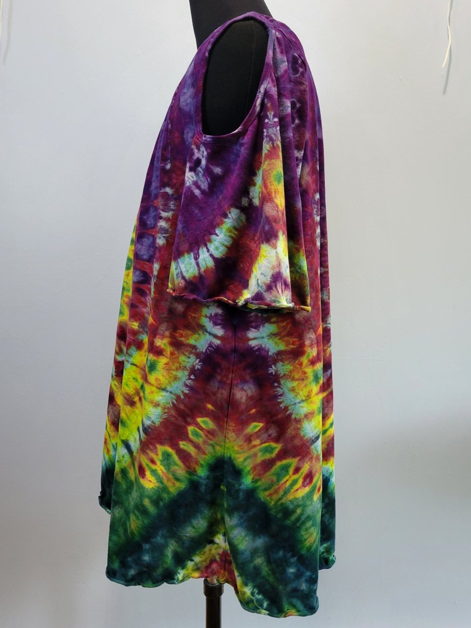 3XL Cold Shoulder Swing Tunic, PolyChrome Ripple