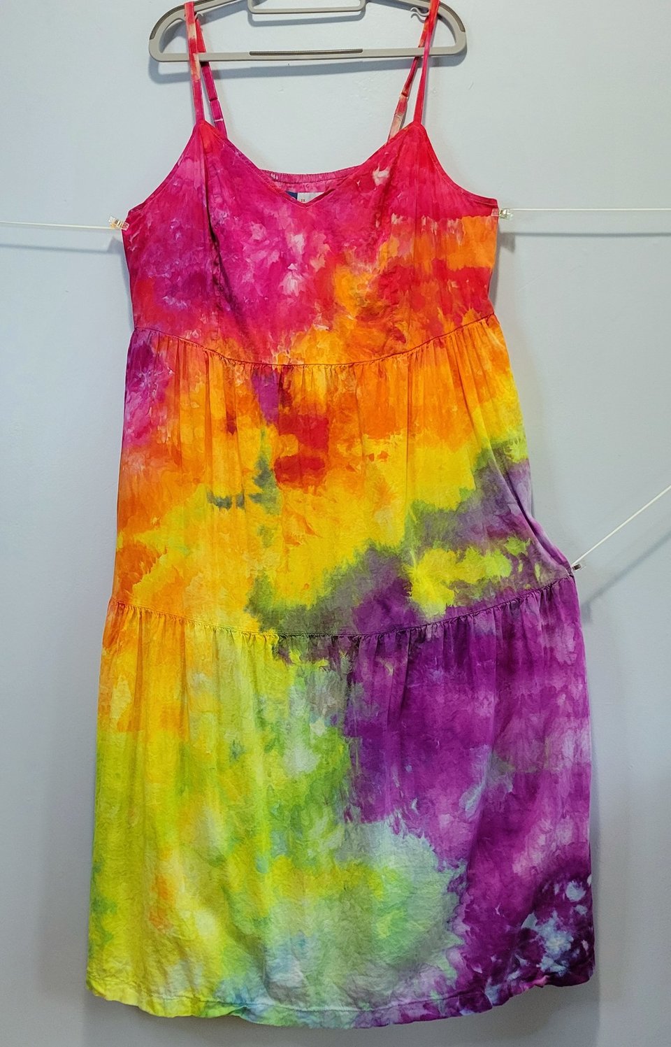2X Cami Maxi Sundress, Rainbow Watercolor