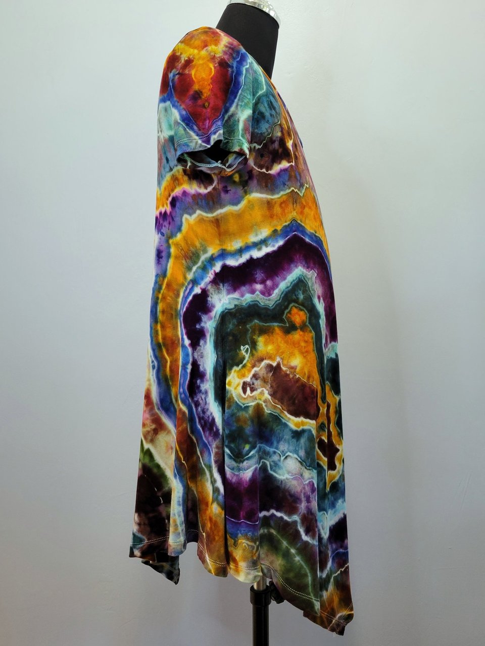 XL Rayon Hanky Hem Tunic, Rainbow Jasper