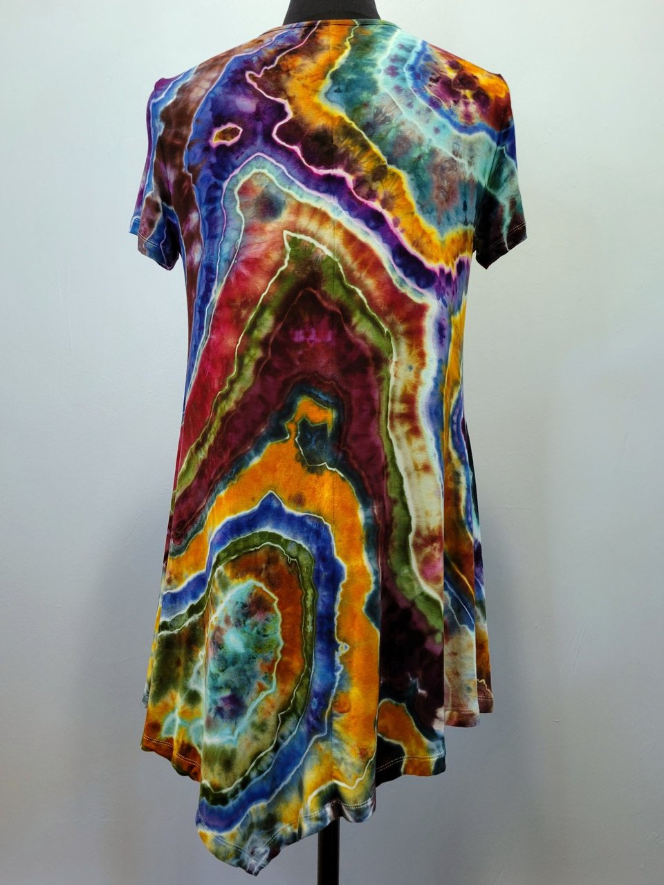 XL Rayon Hanky Hem Tunic, Rainbow Jasper