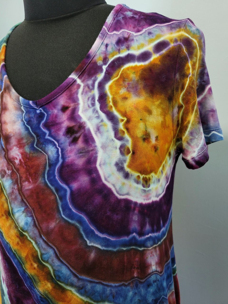 XL Rayon Hanky Hem Tunic, Rainbow Jasper