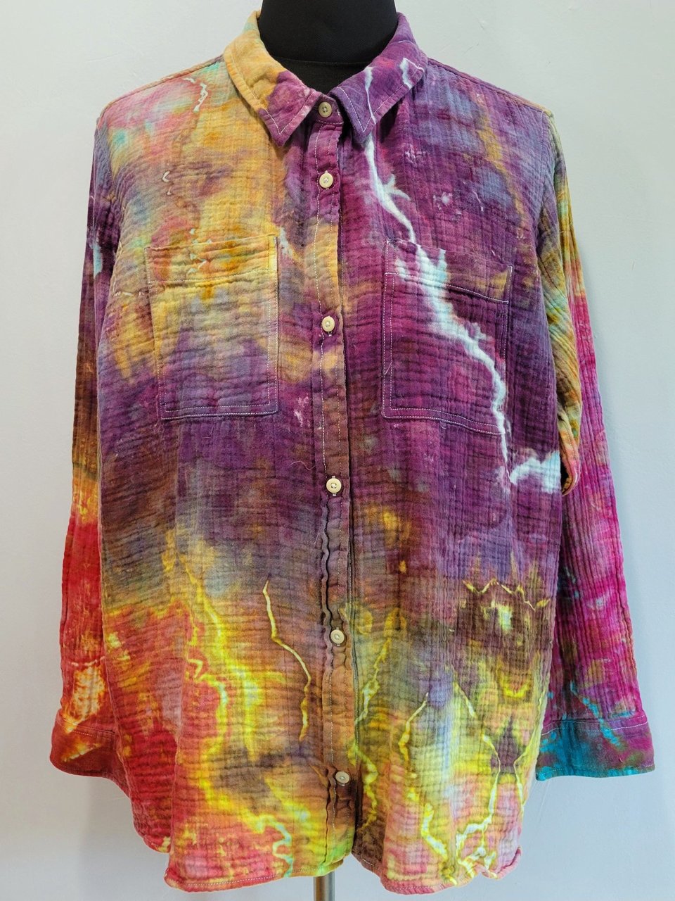 3X LL Bean Gauze Shirt, Wild Geode